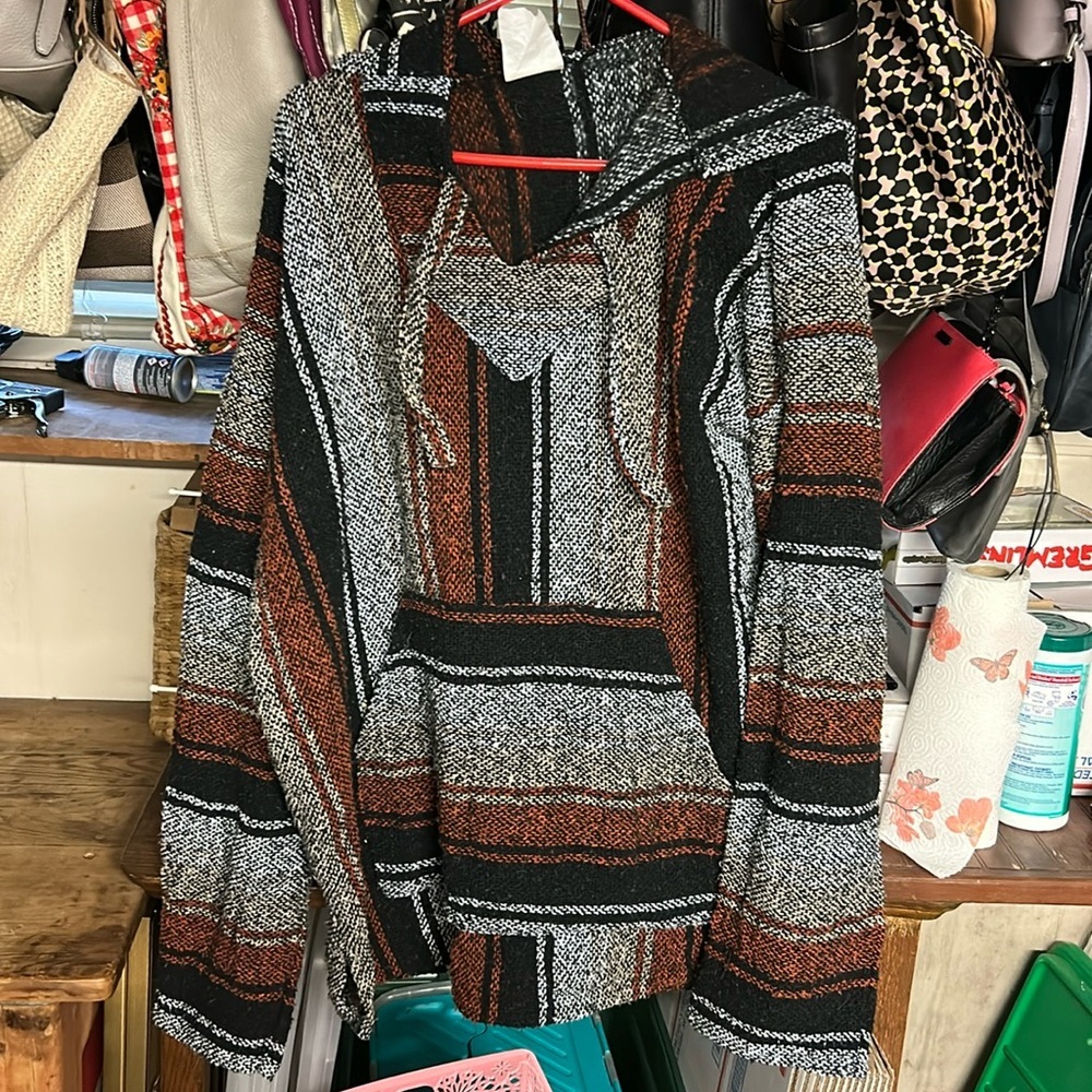 XXL Aztec Blanket / Drug Rug‎ Poncho Shirt